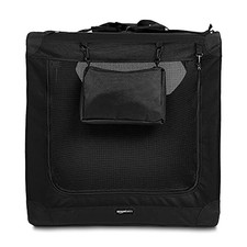 AMAZON BASICS FOLDING PORTABLE SOFT PET DOG CRATE CARRIER KENNEL, 42 X - BLACK