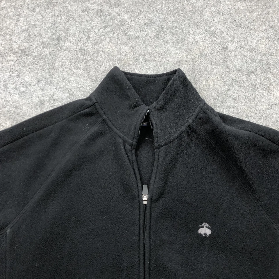 Brooks Brothers Jacket Mens Small Black Fleece Full Zip Mock Neck Outdoor Layer - Image 2 of 4