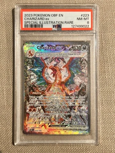 2023 POKEMON SV OBSIDIAN FLAMES - OBF EN #223/197 CHARIZARD EX SIR PSA 8