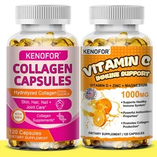 Collagen + Vitamin C Capsule Combo Pack-Replenishes the body's nutritional needs
