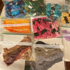 DMC 6-Strand Cotton Embroidery Floss Lot, Multicolor Skeins for Needlework