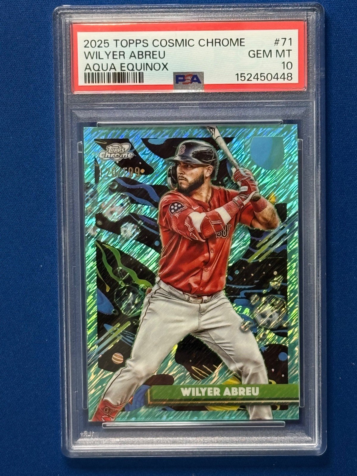 2025 Topps Cosmic Chrome - Wilyer Abreu #71 Aqua Equinox  120/199 PSA 10