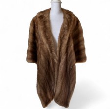 Women s Vintage Brown Autumn Haze Mink Fur Stole Shawl OS