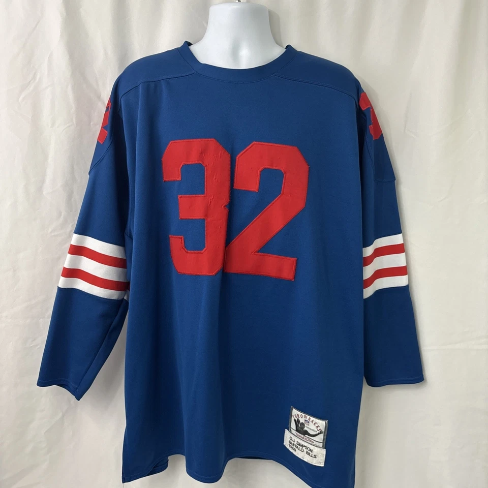 OJ Simpson NFL Camiseta de fútbol americano retro de los Buffalo Bills #32 Azul Foto 2 de 4