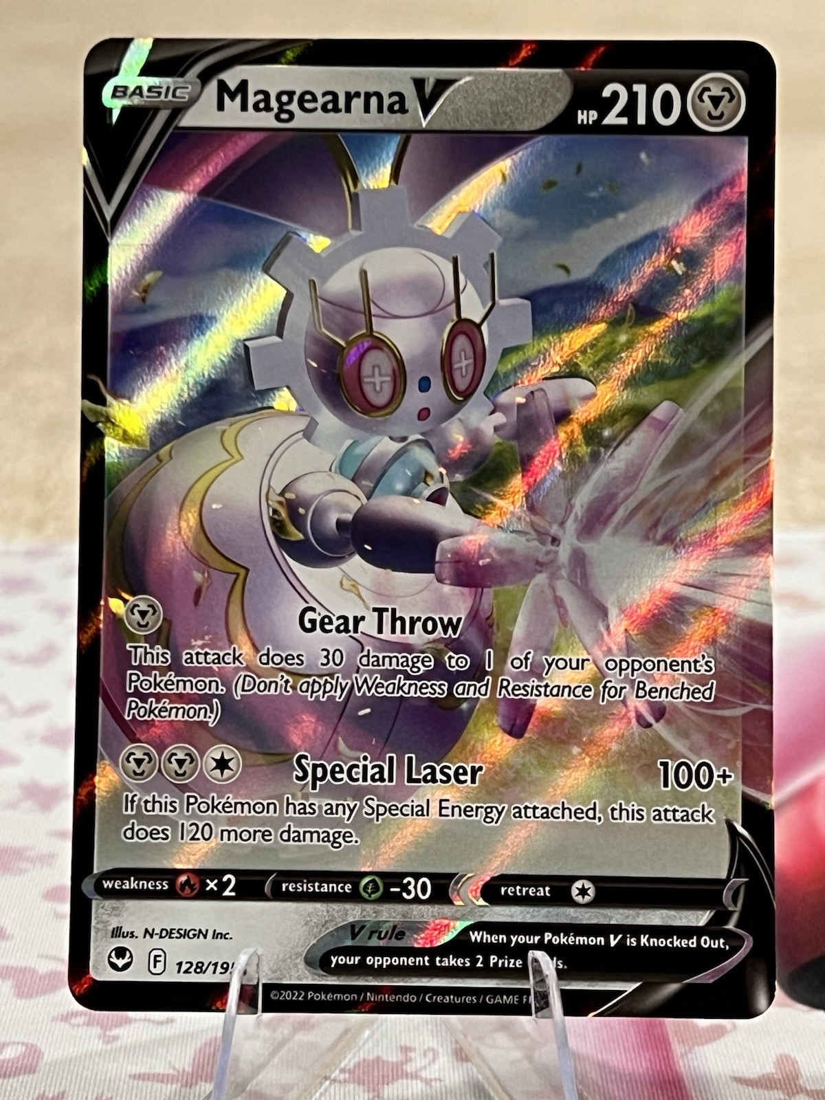 Magearna V 128/195 Holo V Rare Silver Tempest Pokemon Holo Lightly Played