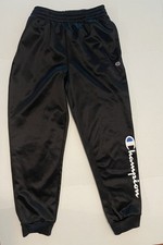 Champion Boys Youth Black Jogger Sweatpants Size 14/16 Logo on Leg