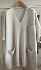 STEFANEL Damen Strickkleid Pullover Tunika Gr. M in Farbe Beige. NEU