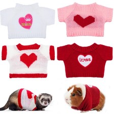 Mixweer 4 Pcs Valentine Ferret Clothes Hamster Small, as the picture shown