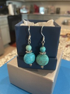 925 Turquoise Dangle Style Earrings - Brand New