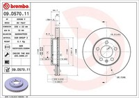 2X Bremsscheibe Vorne Brembo 09D57011 FÜR Audi Seat Skoda VW
