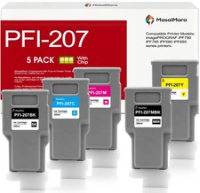 NEW Canon Ink Cartridges PFI-207 Black/Color Compatible 5-Pack
