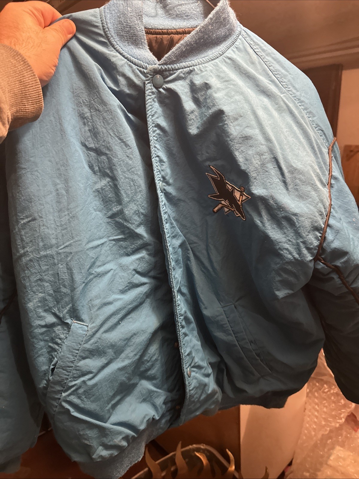 Vintage NHL San Jose Sharks Starter Jacket Bomber Large USA Made