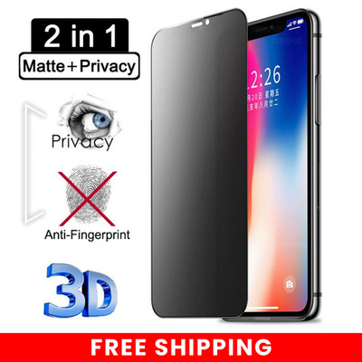 For iPhone 16 15 14 13 12 11 Anti Spy Matte Tempered Glass 3D Full Cover 1/2/3PC