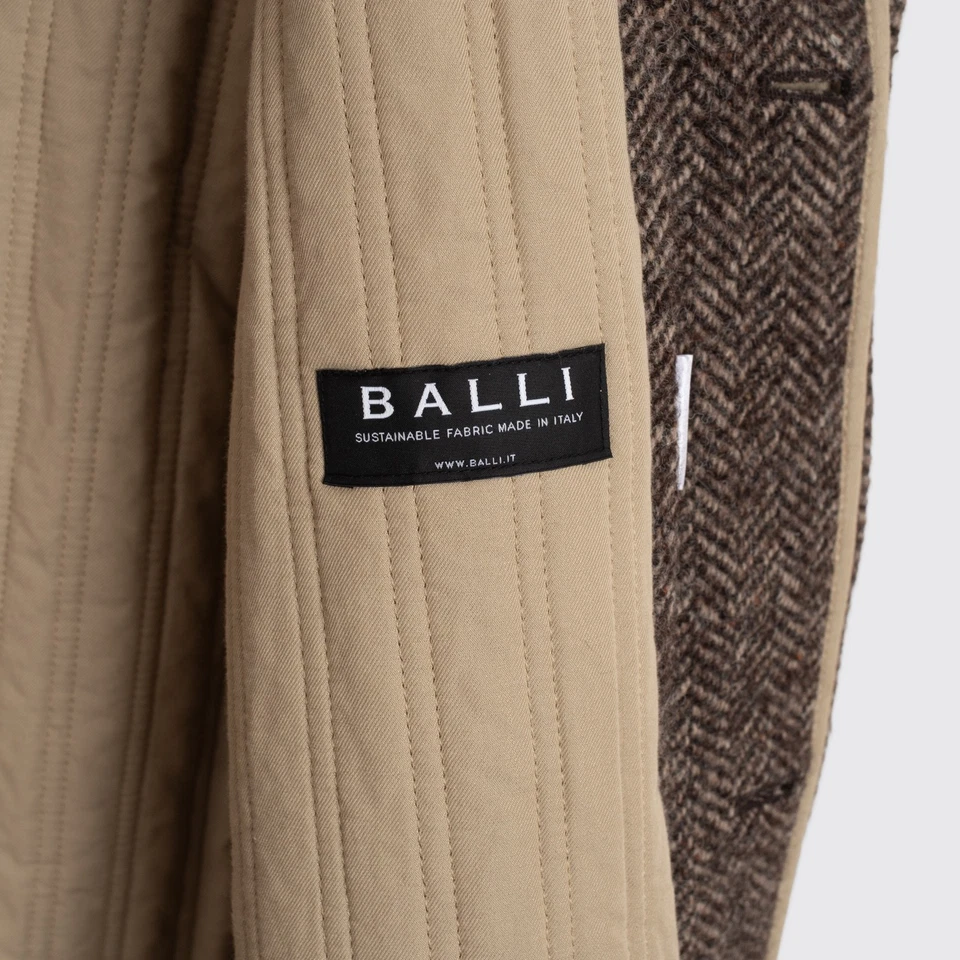 Banana Republic Overcoat Size L Men Brown Herringbone Lined Heavyweight Wool - Image 4 of 4