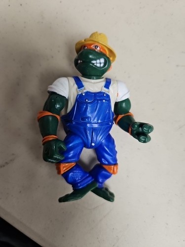 Playmates Toys TMNT Michelangelo Farmer Actionfigur Green Turtle Blue Overall - Bild 1 von 3