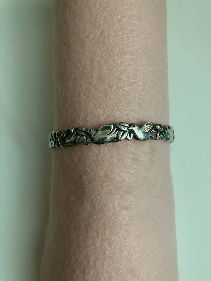 Brazalete Brazalete James Avery Usado, Paloma/Pájaro en Vuelo Eternidad Retirado Foto 4 de 4