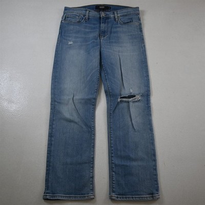 Hudson 28 Destroyed Straight Ankle Light Stretch Denim Womens Jeans
