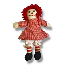 Vintage Raggedy Ann Rag Doll 12 Inch Handmade Red Gingham