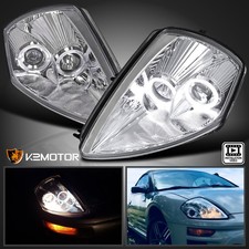 Clear Fits 2000-2005 Mitsubishi Eclipse Led Halo Projector Headlights Lamp Lhrh