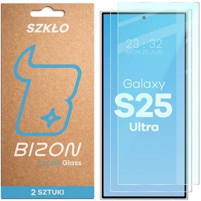 2x Schutzglas für Galaxy S25 Ultra Bizon Displayschutzglas Hartglas Handyglas