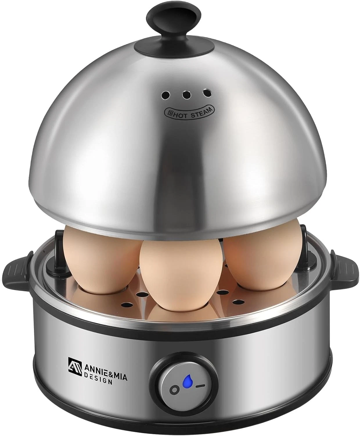 360W Electric Egg Cooker Stainless Steel 7 Egg Capacity egg boiler Auto Shut-Off