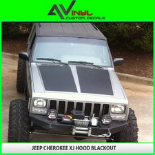 Hood Blackout Decal Fit Jeep Cherokee XJ 84-01 Matte Black w/ install kit