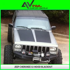 Hood Blackout Decal Fit Jeep Cherokee XJ 84-01 Matte Black w/ install kit