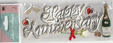 Vintage Jolee's HAPPY ANNIVERSAY theme 3-D stickers 86338 Fast FREE ship!