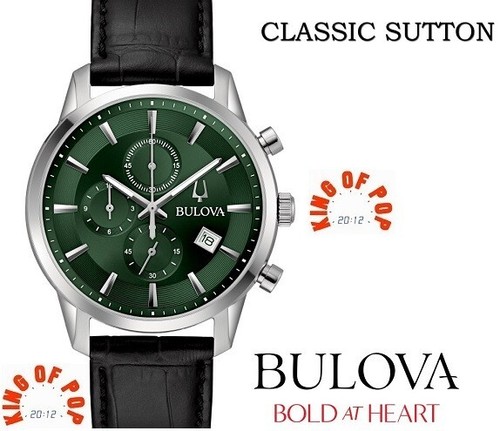 Orologio Bulova Sutton 96B413 cronografo verde cinturino pelle