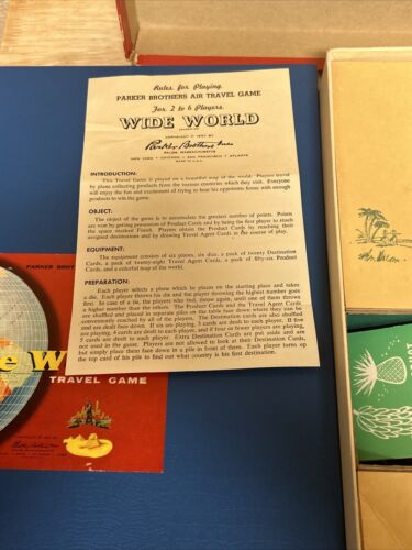 Vintage Parker Brothers Flugreise Spiel Wide World Travel Spiel 1957 KOMPLETT - Bild 11 von 11