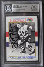 Herb Brooks (d.2003) Autographed Signed 1991 Impel Rookie Card 1980 USA Team BAS