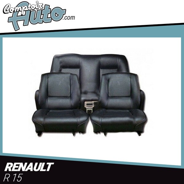 Bezug Vordersitze / RüCksitz FüR Renault R15 Aus Kunst Leder Schwarz-image