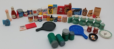 Vintage Lot of 45 Handmade Dollhouse Miniature Accessories Kitchen Food Pantry