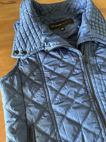 Marc New York Andrew Marc Quilted Vest Women's Size S Blue Asymmetric Zip Up - Picture 2 of 9