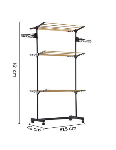 Étendoir à linge vertical pliable à roulette pour optimiser les petits espaces