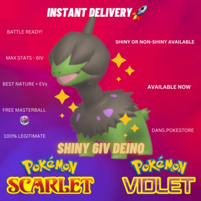   Shiny Deino  6IV Pokemon Scarlet & Violet | Fast Delivery! 