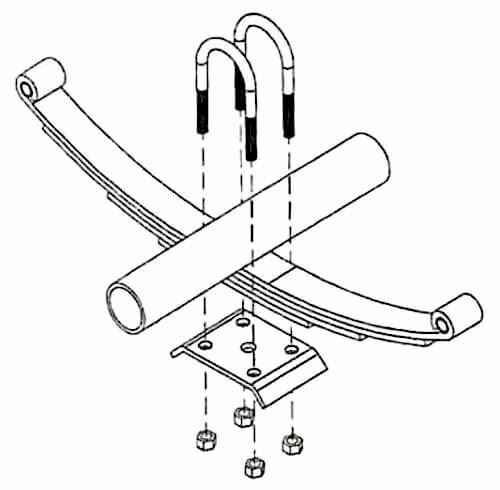 Kit de perno en U placa de amarre de remolque para eje cuadrado de 1,5" CE Smith 23102 - Imagen 9 de 9