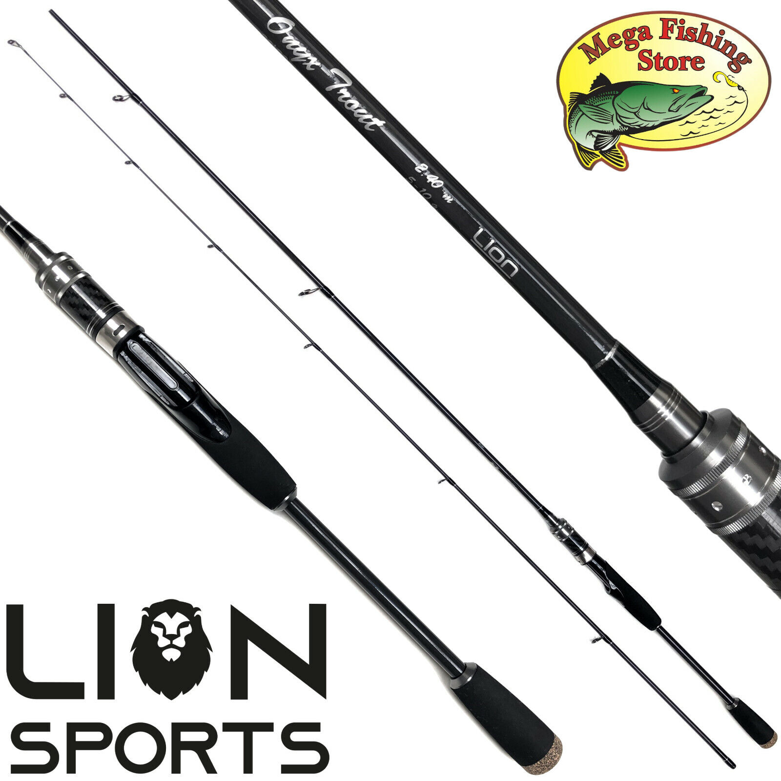 LION Trout Ultralight Spinrute - Forellen Spoon Spin Rute - bis 2,40m 5-10g