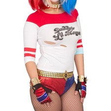 Suicide Squad Harley Quinn Replica Halloween Cosplay Costume Shirt Small