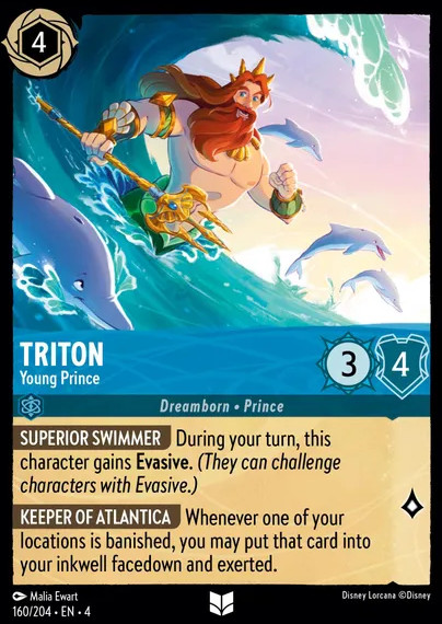 Triton Young Prince 160/204 Uncommon COLD FOIL Disney Lorcana NM