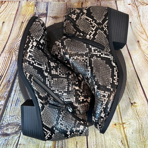Arizona Damen Western grau Schlangenmuster seitlicher Reißverschluss Stiefeletten Booties Größe 7 - Bild 5 von 8
