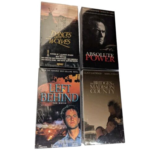 VHS Lot 5 Sealed Dances With Wolves Bridges Of Madison County Absolute Power
