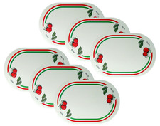 6 x Platzdeckchen, Abwaschbar aus Kunststoff, wei&szlig; mit Italienischem Design