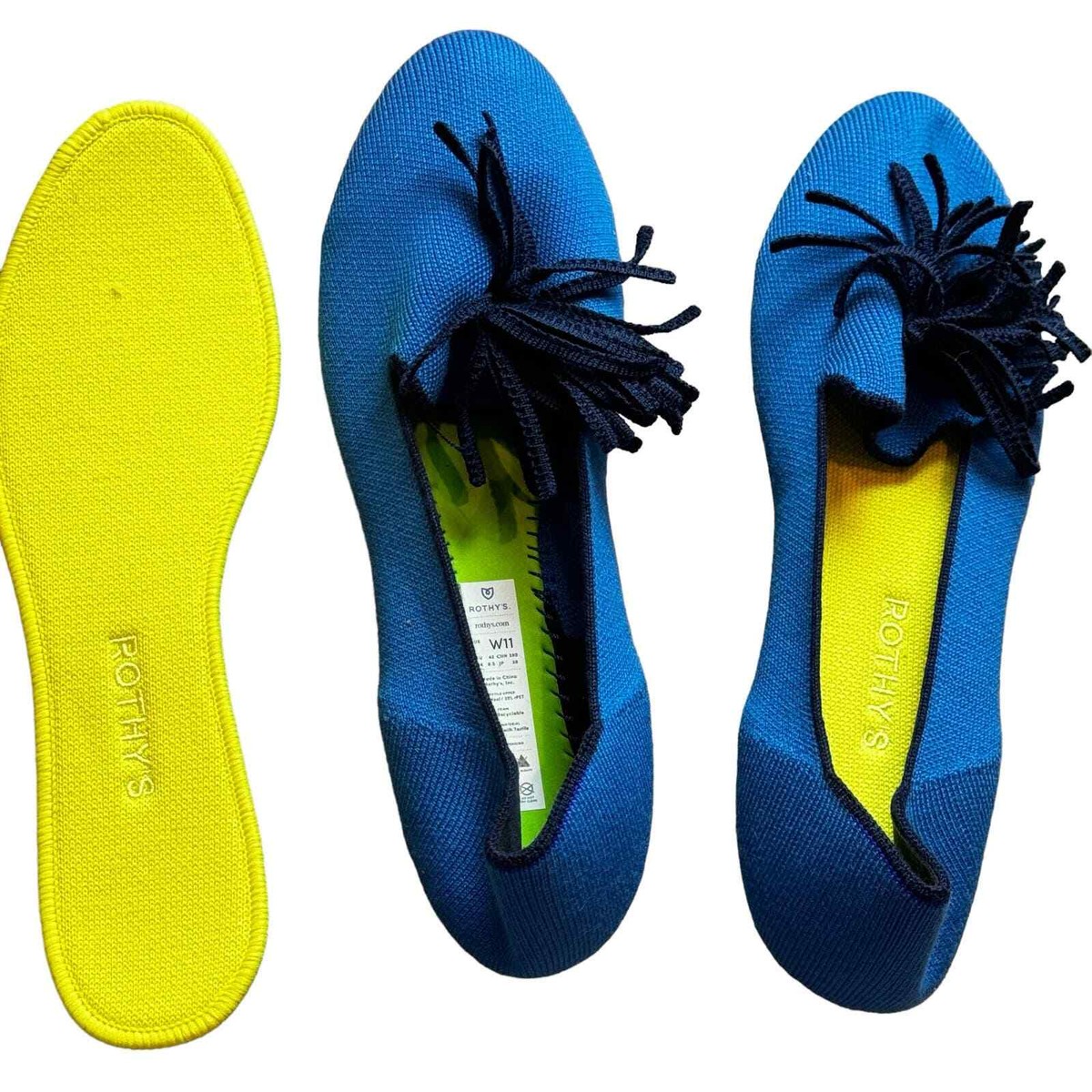 Rothy\'s Blue Knit Tassel Slip-On Loafers Rothy main image 4