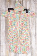 Hand Knitted Baby Multi-color Suit With Hoodie No Size No Brand