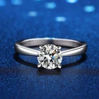 GRA Certificate 1CT Moissanite Diamond Women's Wedding Sterling Silver Ring R21