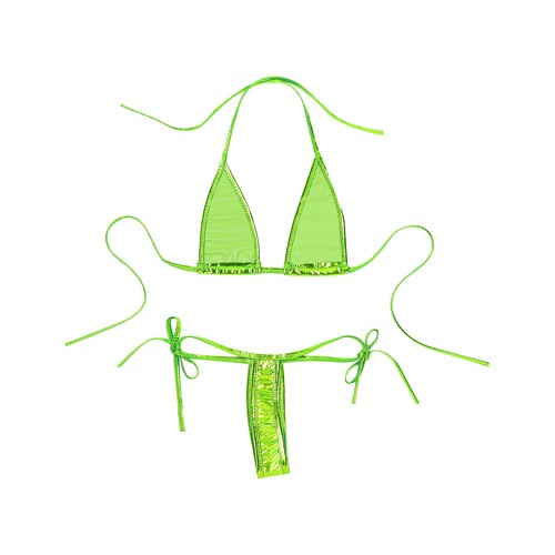 Women Lingerie Unlined Set Tempting Bra Wireless Thong Nightclub Swimwear Cup - Picture 98 of 109