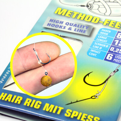 Method-Feeder Vorfach Haken mit Pin / Köderspieß für Boilies & Wafters | Karpfen