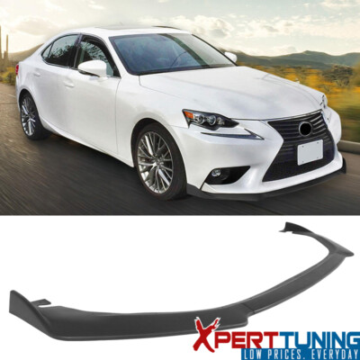 Fits 14-16 Lexus IS Base 3PCS Front Bumper Lip Lower Spoiler Matte Black PP