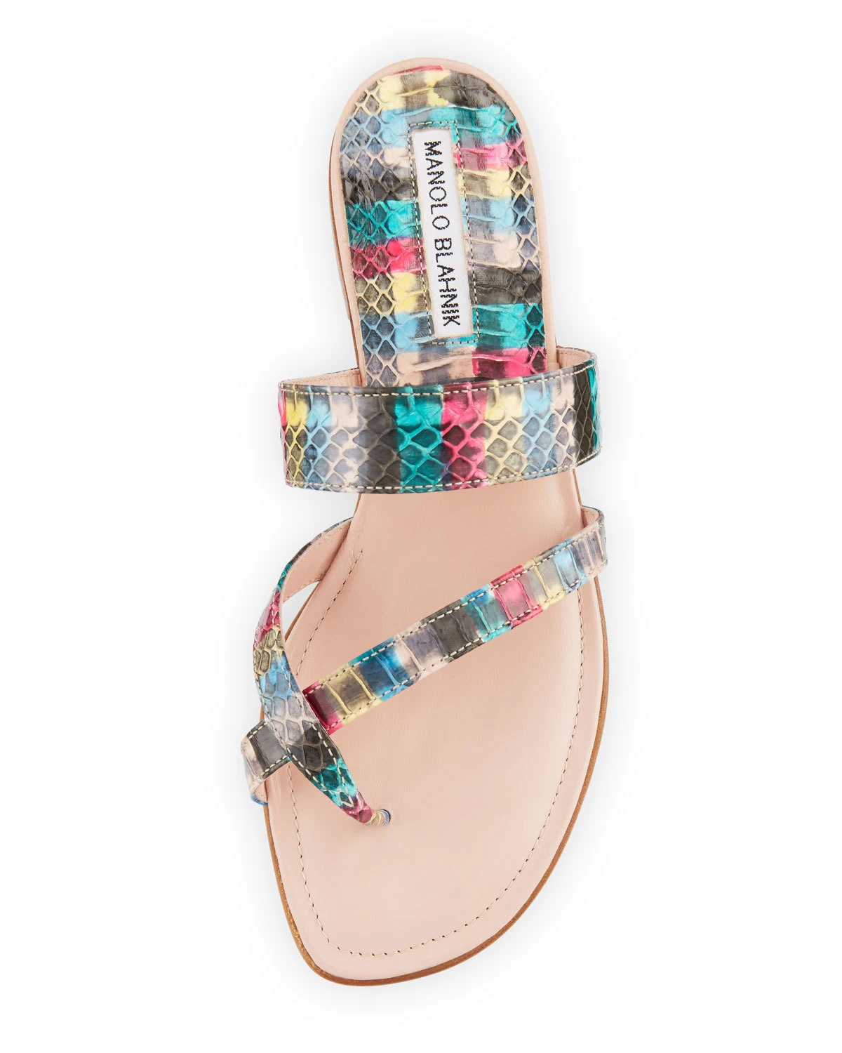 MBT $795 NUOVI sandali bassi Manolo Blahnik SUSA PYTHON esotici pelle di serpente scarpe verdi 36